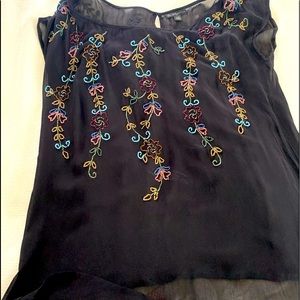 Sheer black True Religion beaded top